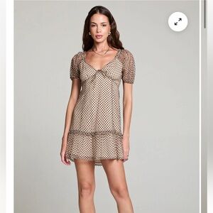 NWT Saltwater Lux Brooklyn Polka Dot Puff Sleeve Dress Size S